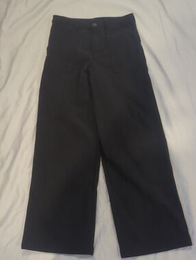 Pants Wide-Leg Black Corderroy Girls 14